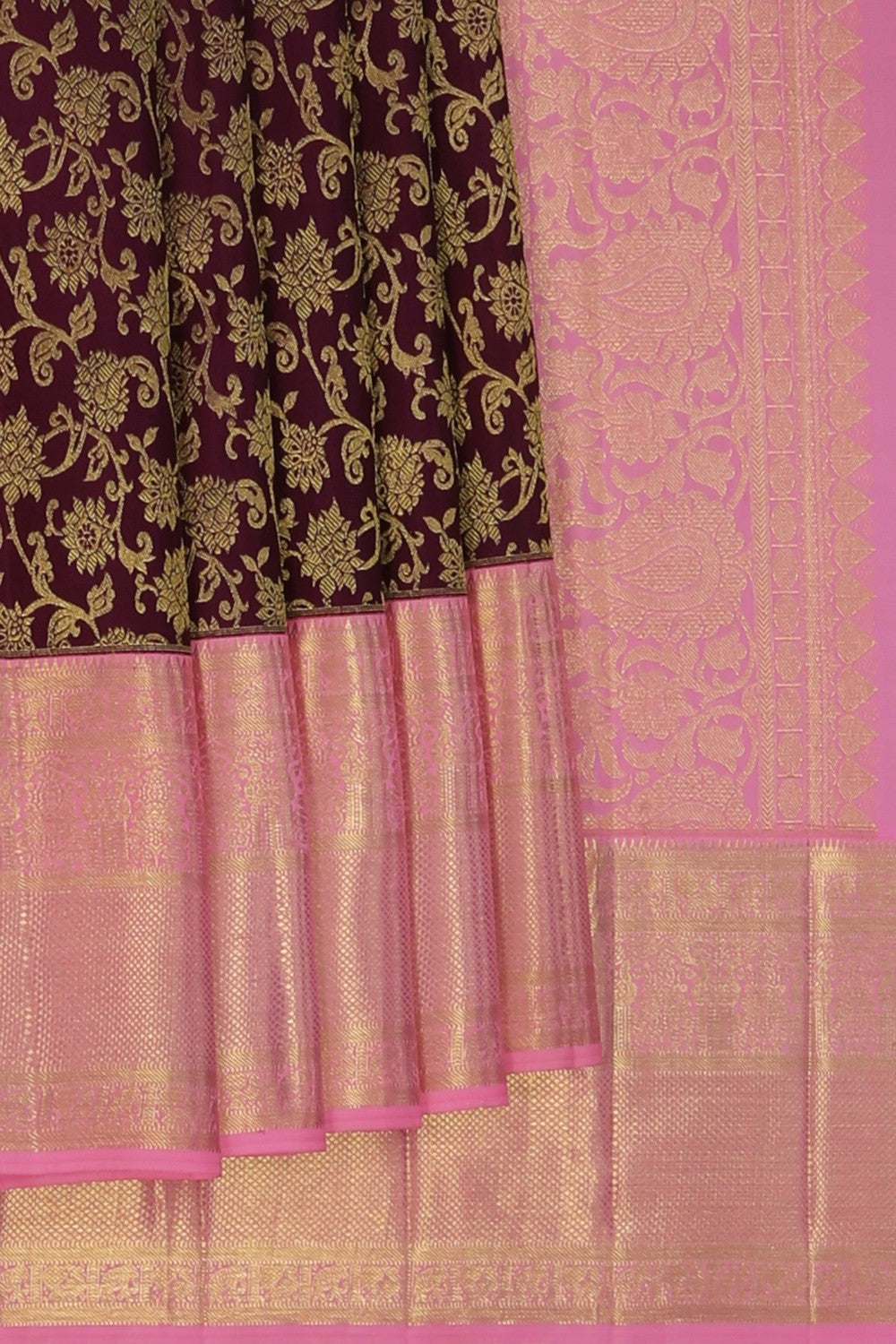 Image of Kanchipattu Brocade Violet Saree